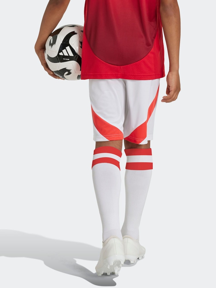 adidas White Kids Manchester United 24/25 Home Shorts - Image 2 of 7