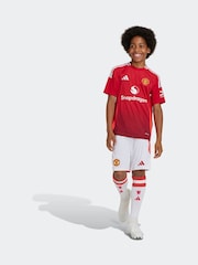 adidas White Kids Manchester United 24/25 Home Shorts - Image 3 of 7