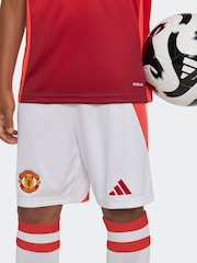 adidas White Kids Manchester United 24/25 Home Shorts - Image 6 of 7