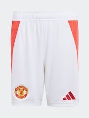 adidas White Kids Manchester United 24/25 Home Shorts - Image 7 of 7