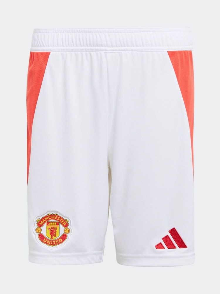 adidas White Kids Manchester United 24/25 Home Shorts - Image 7 of 7 adidas White Kids Manchester United 24/25 Home Shorts - Image 7 of 7