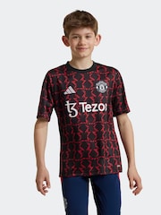 adidas Black/Red Kids Manchester United Pre Match Jersey - Image 1 of 8