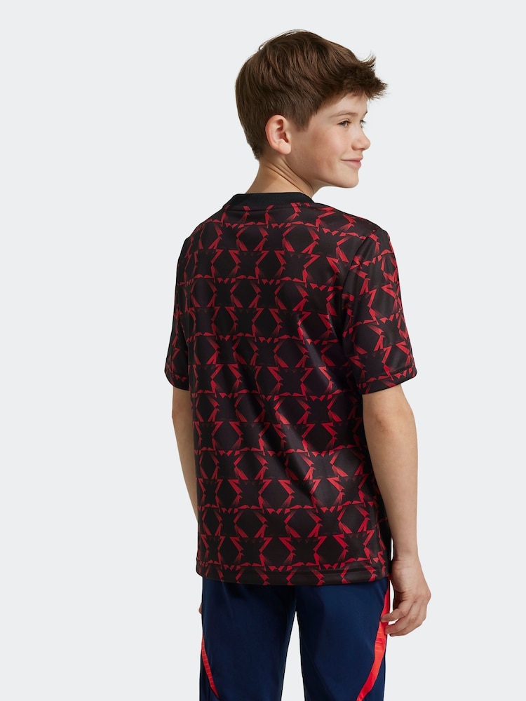 adidas Black/Red Kids Manchester United Pre Match Jersey - Image 2 of 8