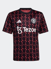 adidas Black/Red Kids Manchester United Pre Match Jersey - Image 7 of 8