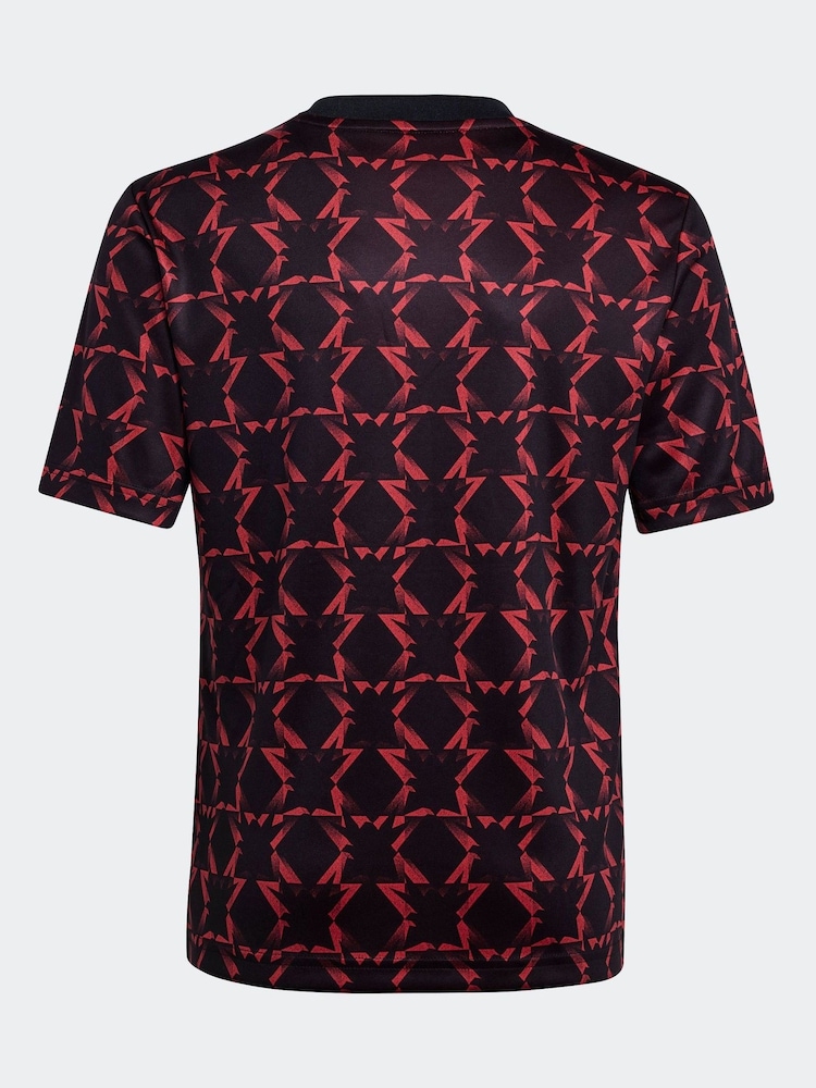 adidas Black/Red Kids Manchester United Pre Match Jersey - Image 8 of 8
