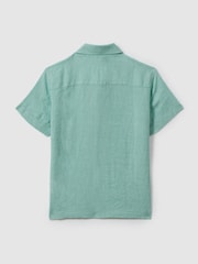 Reiss Bermuda Green Holiday Junior Short Sleeve Linen Shirt - Image 2 of 3