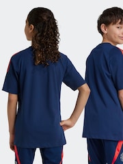 adidas Navy/Red Kids Manchester United Tiro 24 100% Cotton T-Shirt - Image 2 of 6