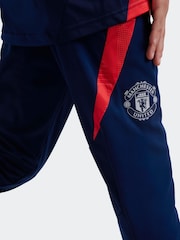 adidas Navy/Red Kids Manchester United Tiro 24 Joggers - Image 2 of 6