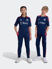 adidas Navy/Red Kids Manchester United Tiro 24 Joggers - Image 4 of 6