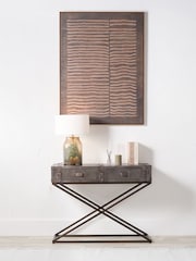 Pacific Peppercorn Leather Console Table - Image 1 of 6