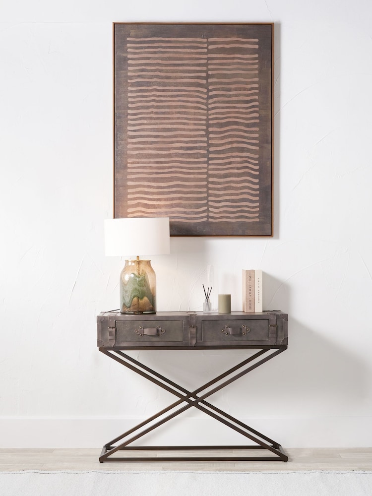Pacific Peppercorn Leather Console Table - Image 1 of 6 Pacific Peppercorn Leather Console Table - Image 1 of 6