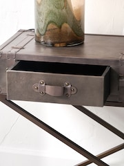 Pacific Peppercorn Leather Console Table - Image 2 of 6