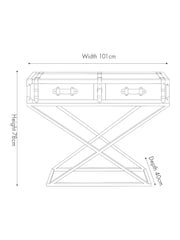 Pacific Peppercorn Leather Console Table - Image 4 of 6