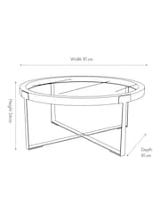 Pacific Light Walnut Glass and Wood Veneer Coffee Table - Image 4 of 6