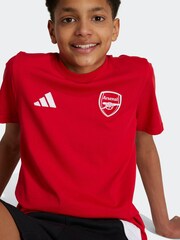 adidas Red Kids Arsenal 100% Cotton T-Shirt - Image 2 of 6