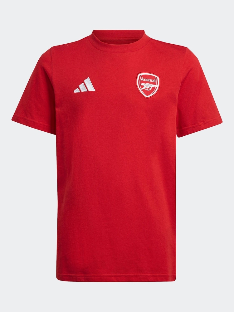 adidas Red Kids Arsenal 100% Cotton T-Shirt - Image 6 of 6