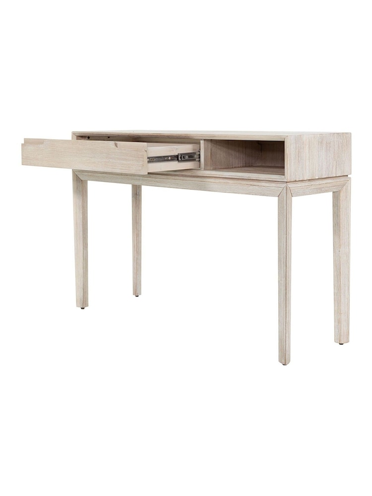 Pacific White Sand Acacia Wood 1 Drawer Console Table - Image 6 of 6 Pacific White Sand Acacia Wood 1 Drawer Console Table - Image 6 of 6