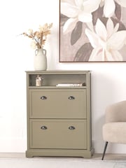 Pacific Olive Pine Wood Shoe Storage Unit - Image 1 of 8
