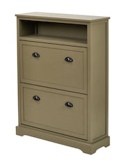 Pacific Olive Pine Wood Shoe Storage Unit - Image 6 of 8