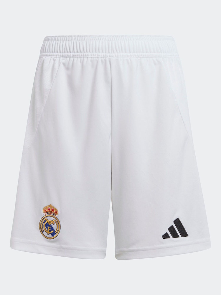 adidas White Kids Real Madrid 24/25 Home Shorts - Image 6 of 6 adidas White Kids Real Madrid 24/25 Home Shorts - Image 6 of 6