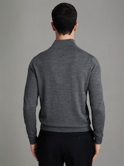 Reiss Navy/Derby Grey Marl Blackhall 2 Pack 2 Pack Of Merino Wool Zip-Neck Jumpers - Image 4 of 7