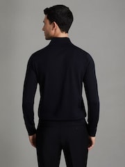 Reiss Navy/Derby Grey Marl Blackhall 2 Pack 2 Pack Of Merino Wool Zip-Neck Jumpers - Image 7 of 7