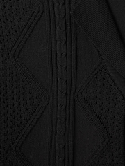 Reiss Black Fortune Cable Knit Cuban Collar Shirt - Image 6 of 6