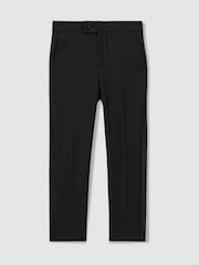 Reiss Black Knightsbridge T 3-9 yrs Tuxedo Satin Stripe Trousers - Image 2 of 4