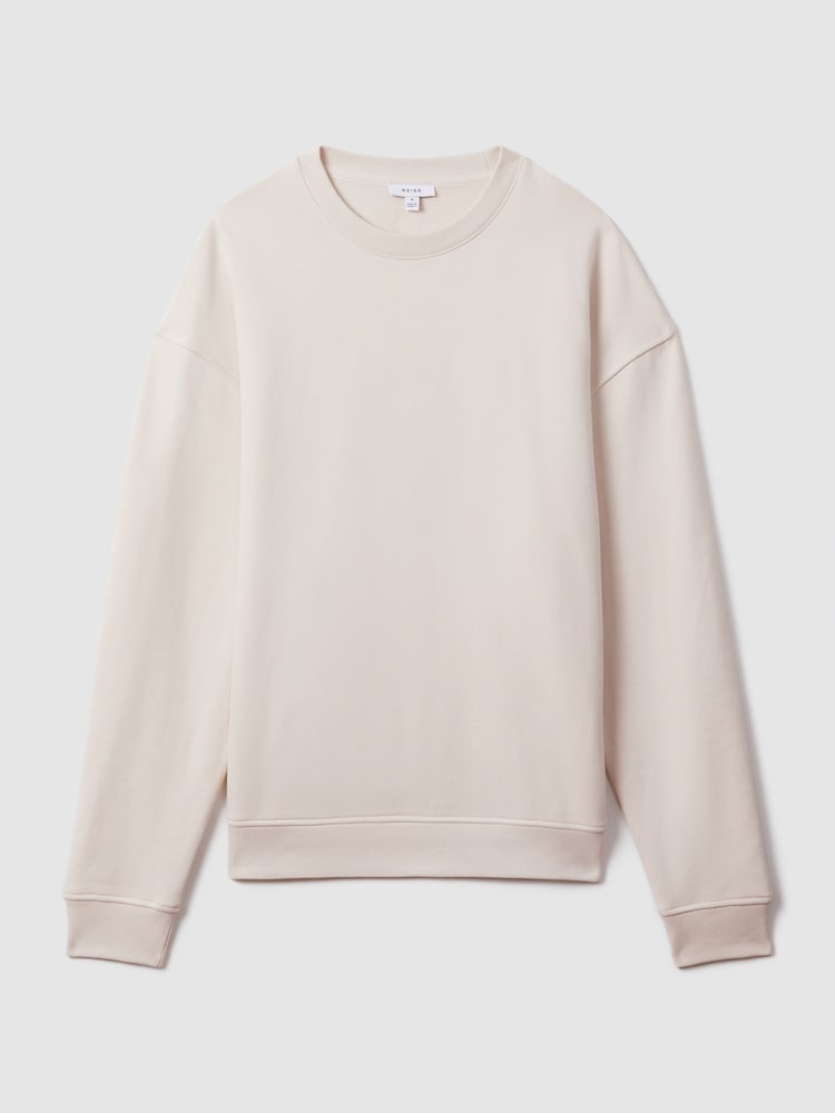 Reiss Off White Alistar Cotton Crew Neck Sweatshirt - Image 2 of 6