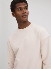 Reiss Off White Alistar Cotton Crew Neck Sweatshirt - Image 4 of 6