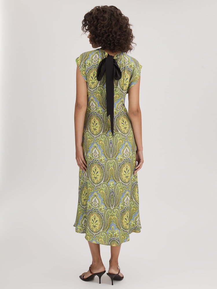 Bedruckt Midi kleid „Florere“ mit Krawatte rücken - Bild 2 von 3 Bedruckt Midi kleid „Florere“ mit Krawatte rücken - Bild 2 von 3