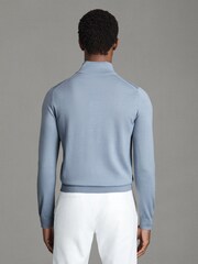 Reiss Kale/Dove Blue Blackhall 2 Pack Of Merino Wool Zip-Neck Jumpers - Image 5 of 5