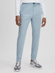 Reiss Blue Silver Dax Castore Water Repellent Track Joggers - Image 1 of 8