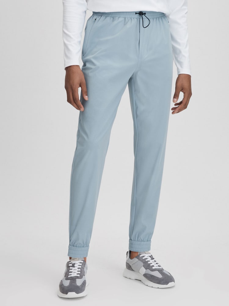 Reiss Blue Silver Dax Castore Water Repellent Track Joggers - Image 1 of 8