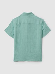 Reiss Bermuda Green Holiday Short Sleeve Linen Shirt - Image 2 of 3