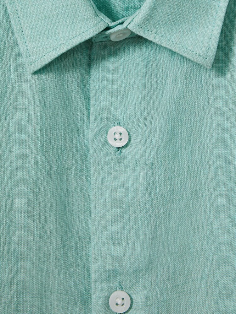 Reiss Bermuda Green Holiday Short Sleeve Linen Shirt - Image 3 of 3
