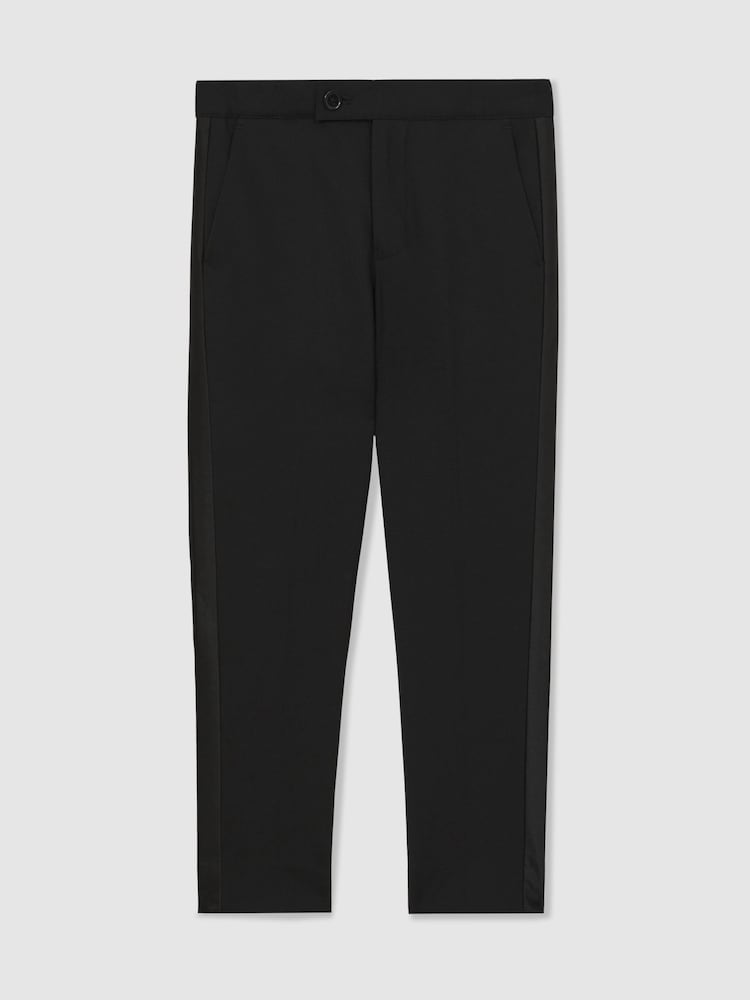Reiss Black Knightsbridge T 9-13 yrs Tuxedo Satin Stripe Trousers - Image 2 of 5 Reiss Black Knightsbridge T 9-13 yrs Tuxedo Satin Stripe Trousers - Image 2 of 5