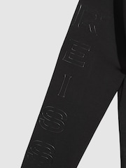 Reiss Black Williams Interlock Jersey Half-Zip Funnel Neck Sweatshirt - Image 5 of 7