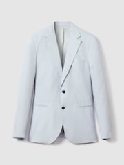 Zartblau - Reiss Kin Einreihiger Leinen-Blazer in schmaler Passform - Bild 2 von 6