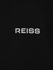 Reiss Black Russell Slim Fit Cotton Crew T-Shirt - Image 6 of 6