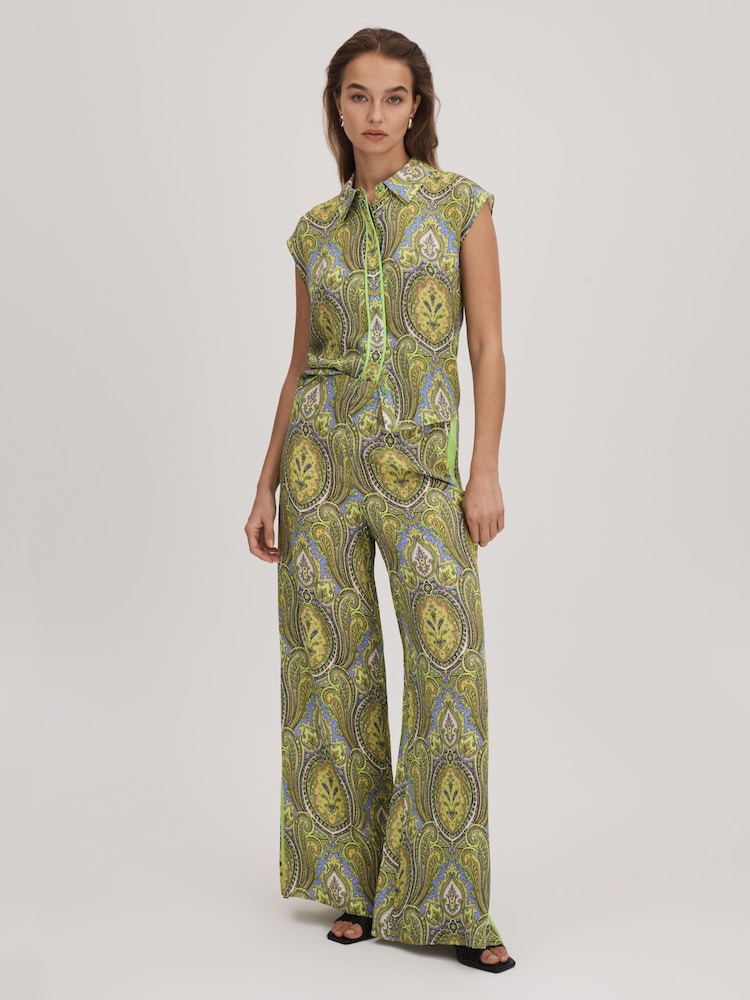 Florere Printed Wide Leg Trousers - Image 1 of 6