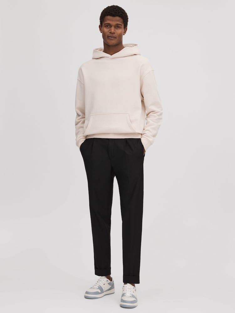 Reiss Off White Alexander Casual Fit Cotton Hoodie - Image 6 of 6