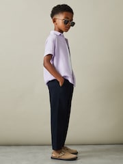 Reiss Orchid Holiday 9-13 yrs Short Sleeve Linen Shirt - Image 3 of 4