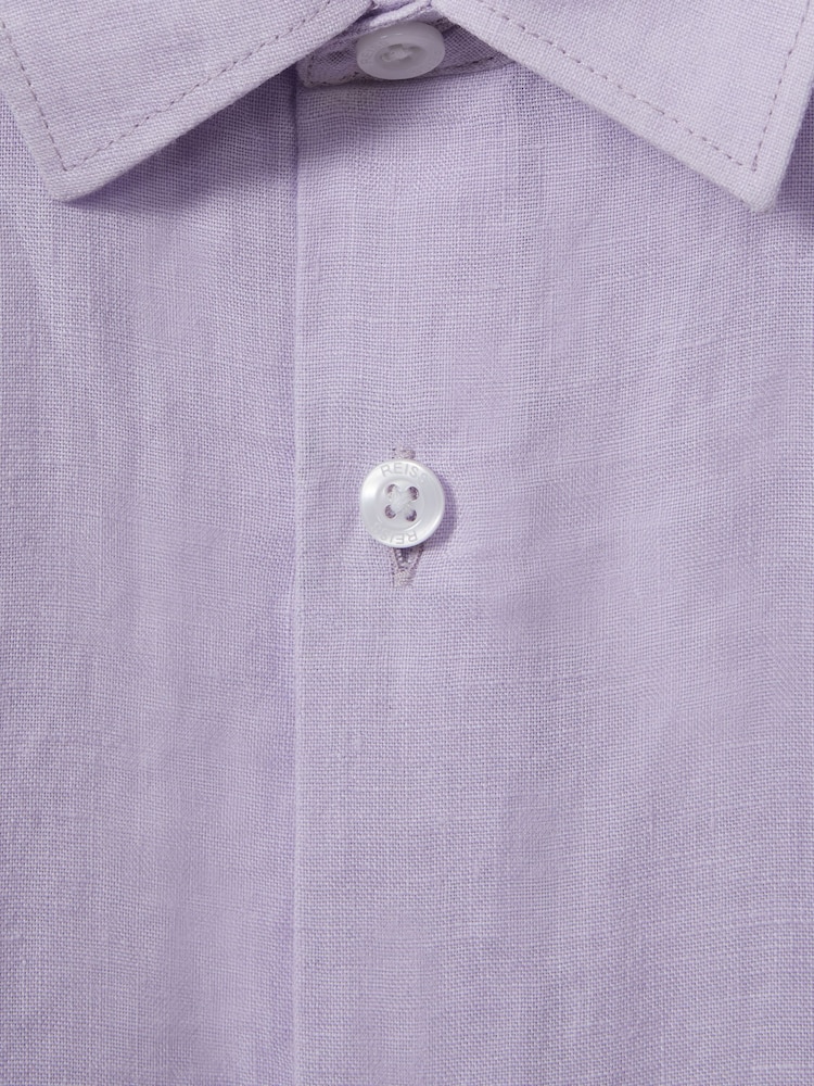 Reiss Orchid Holiday 9-13 yrs Short Sleeve Linen Shirt - Image 4 of 4