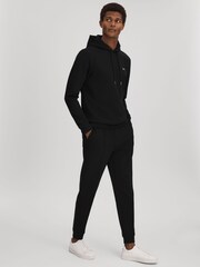 Reiss Black Mantle Interlock Jersey Joggers - Image 3 of 7