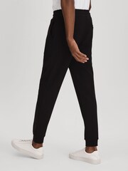 Reiss Black Mantle Interlock Jersey Joggers - Image 6 of 7