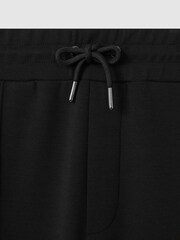Reiss Black Mantle Interlock Jersey Joggers - Image 7 of 7