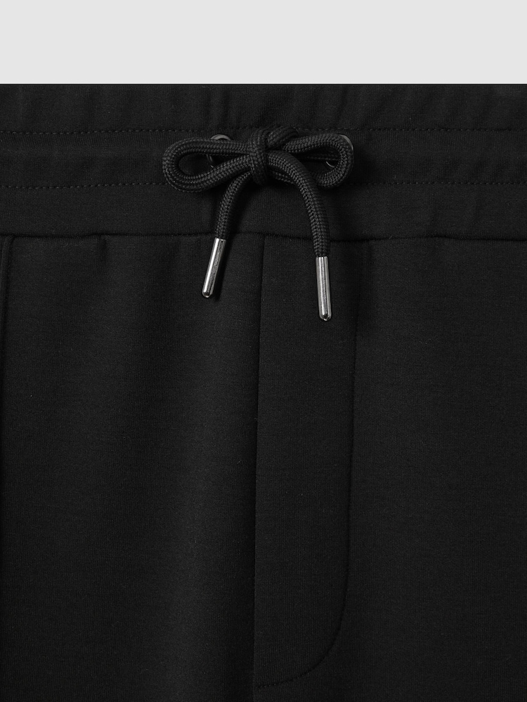 Reiss Black Mantle Interlock Jersey Joggers - Image 7 of 7