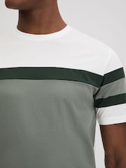 Reiss Sage Multi Auckland Mercerised Cotton Crew Neck T-Shirt - Image 4 of 6