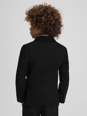 Reiss Black Knightsbridge B 9-13 yrs Tuxedo Satin Single Breasted Blazer - Image 6 of 6